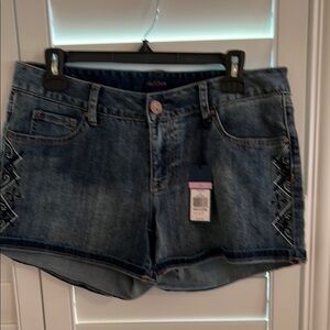 Red Camel Denim Shorts